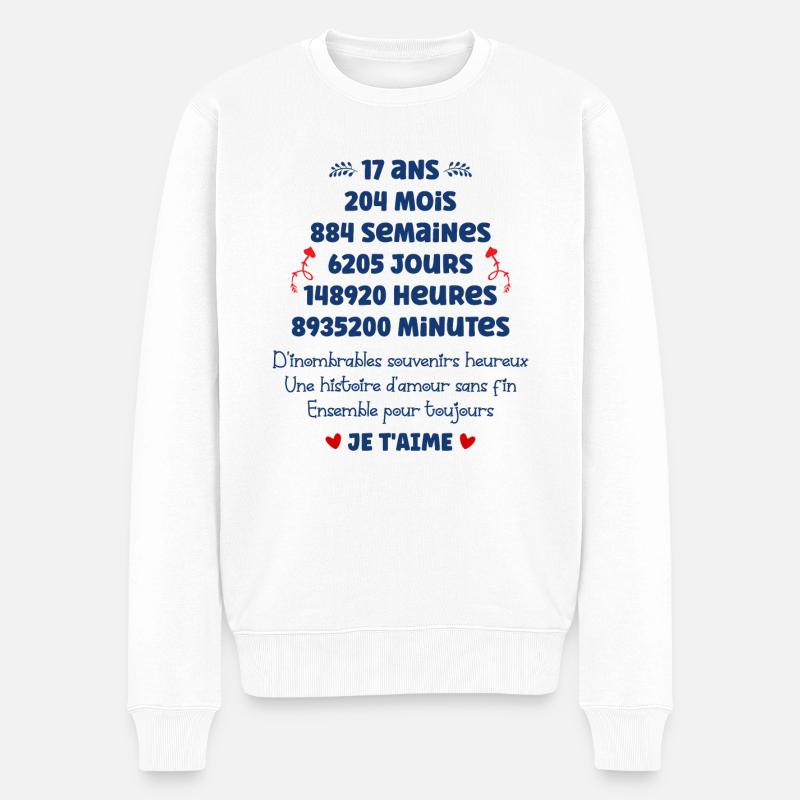 amour 17 ans - Pull Premium bio Homme - blanc