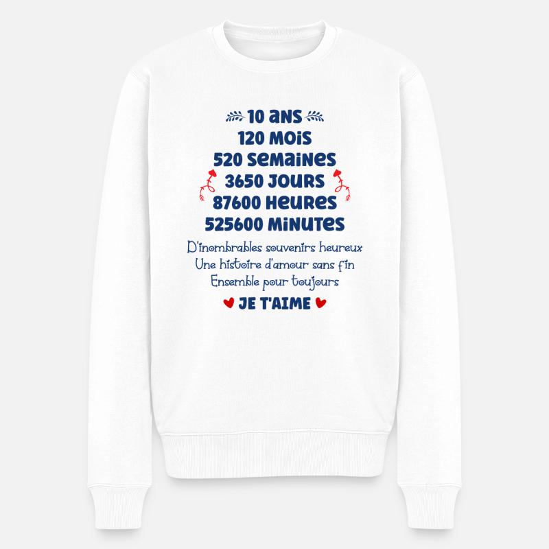 amour 10 ans - Pull Premium bio Homme - blanc