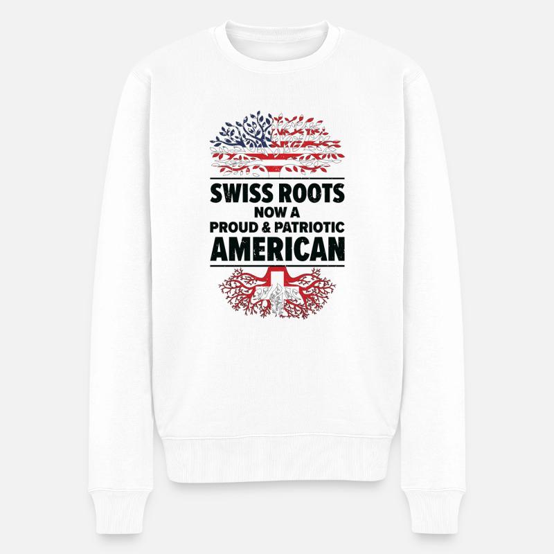 Né Suisse Suisse États-Unis - Pull Premium bio Homme - blanc