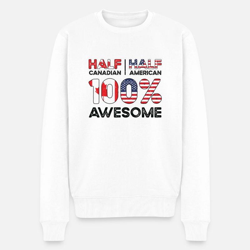 Naissance: Canada, Canada, Américain, États-Unis - Pull Premium bio Homme - blanc
