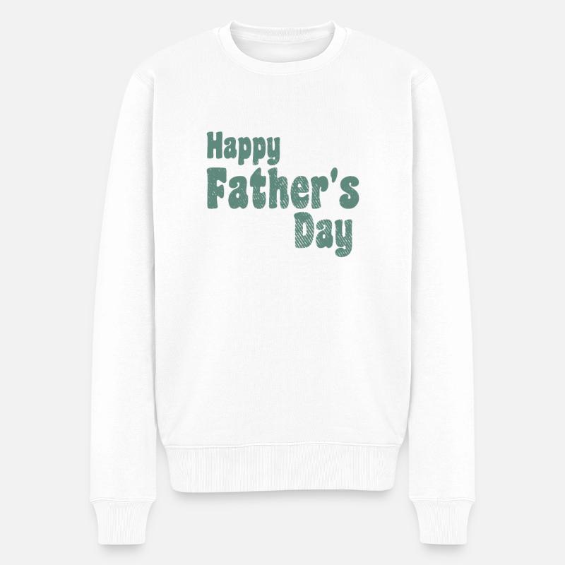 Happy Father's day - Männer Premium Bio Pullover - Weiß
