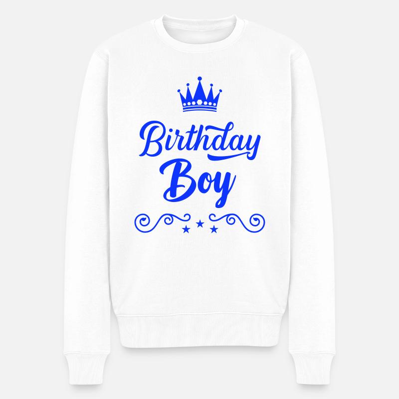 birthday boy - Männer Premium Bio Pullover - Weiß