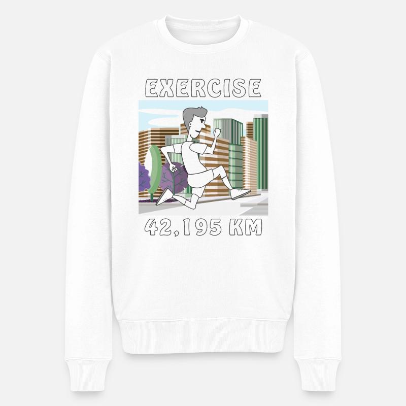 EXERCISE LÄUFER - Männer Premium Bio Pullover - Weiß