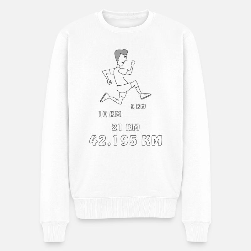 LÄUFER - Männer Premium Bio Pullover - Weiß