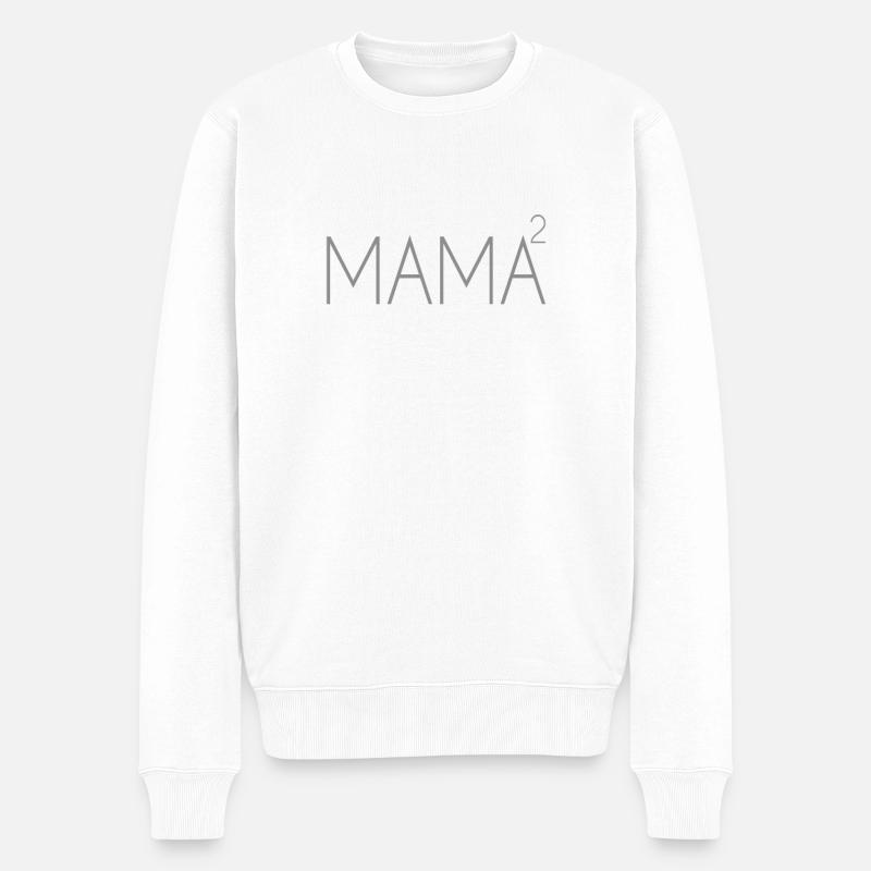 Mama von 2 Kindern - Männer Premium Bio Pullover - Weiß