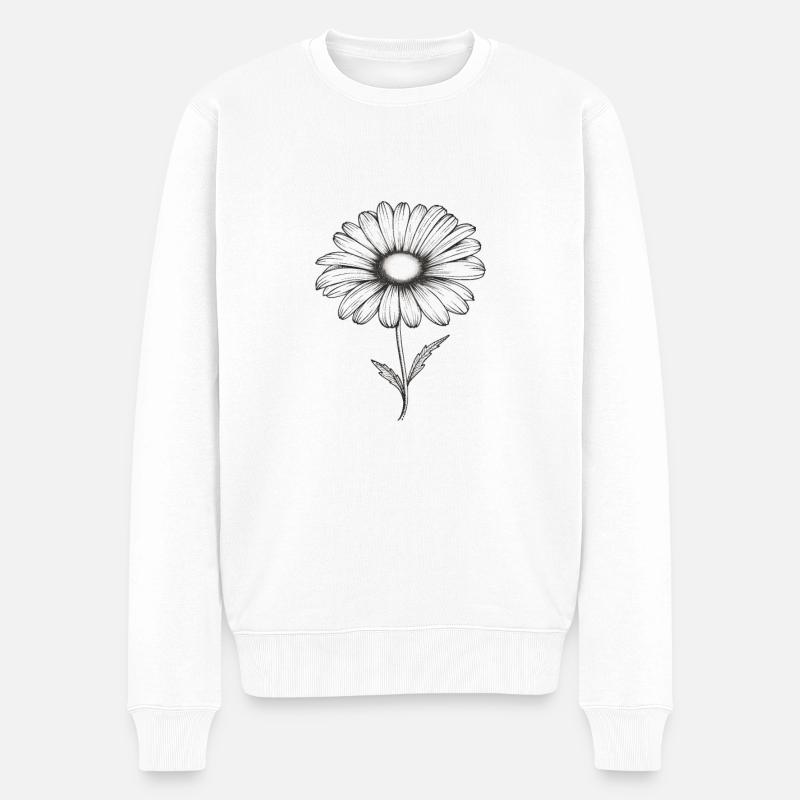 Daisy Sillouetthe - Pull Premium bio Homme - blanc