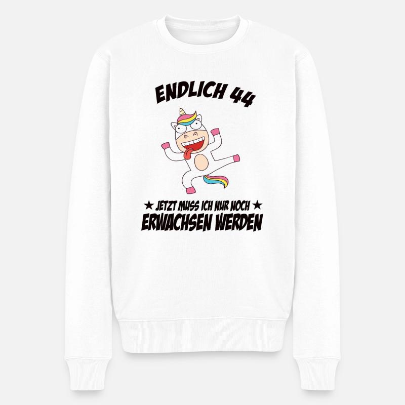 44 Geburtstag Positive Sprüche Zum 44 geburtstag - Männer Premium Bio Pullover - Weiß