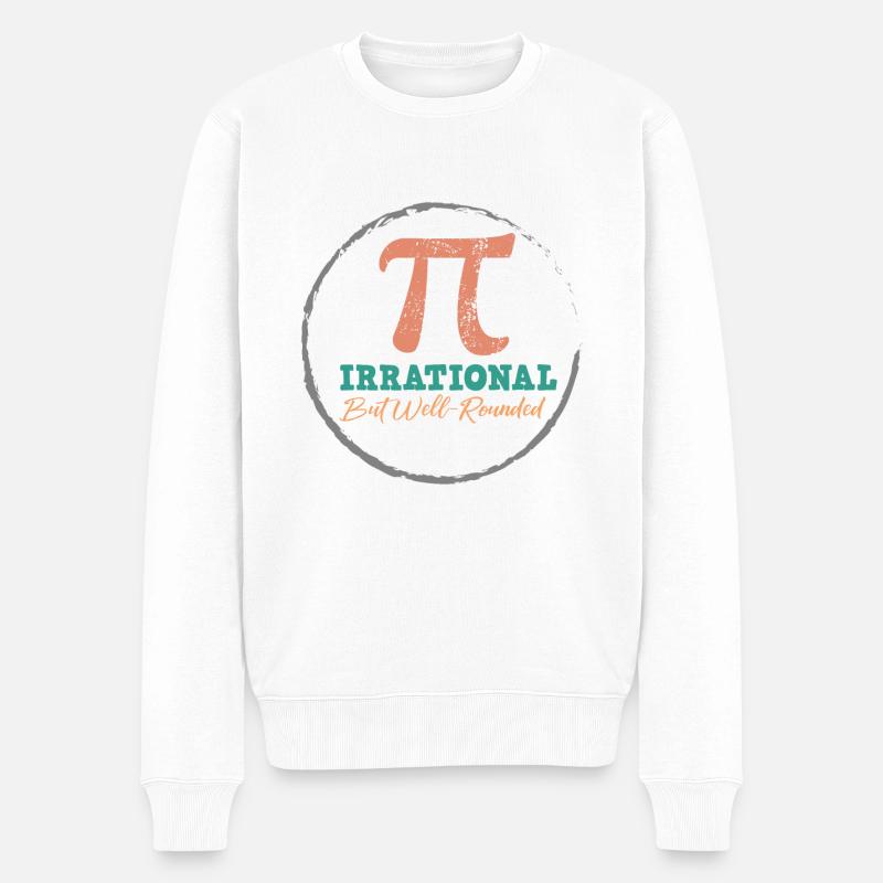 Lustiger Mathe Lehrer Spruch Mathematik - Männer Premium Bio Pullover - Weiß