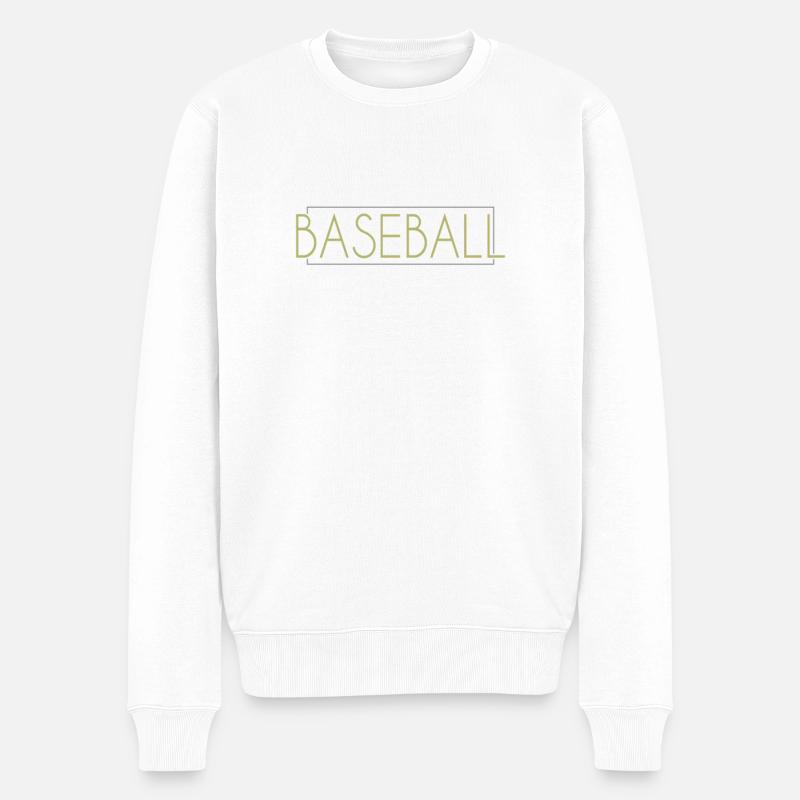 Lettrage baseball - Pull Premium bio Homme - blanc