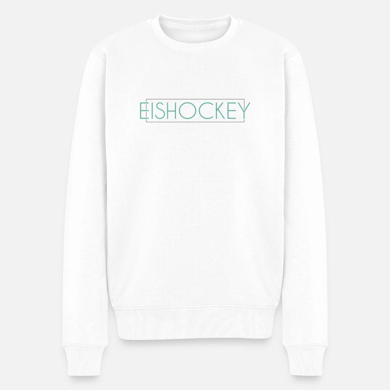 Eishockey Schriftzug - Männer Premium Bio Pullover - Weiß