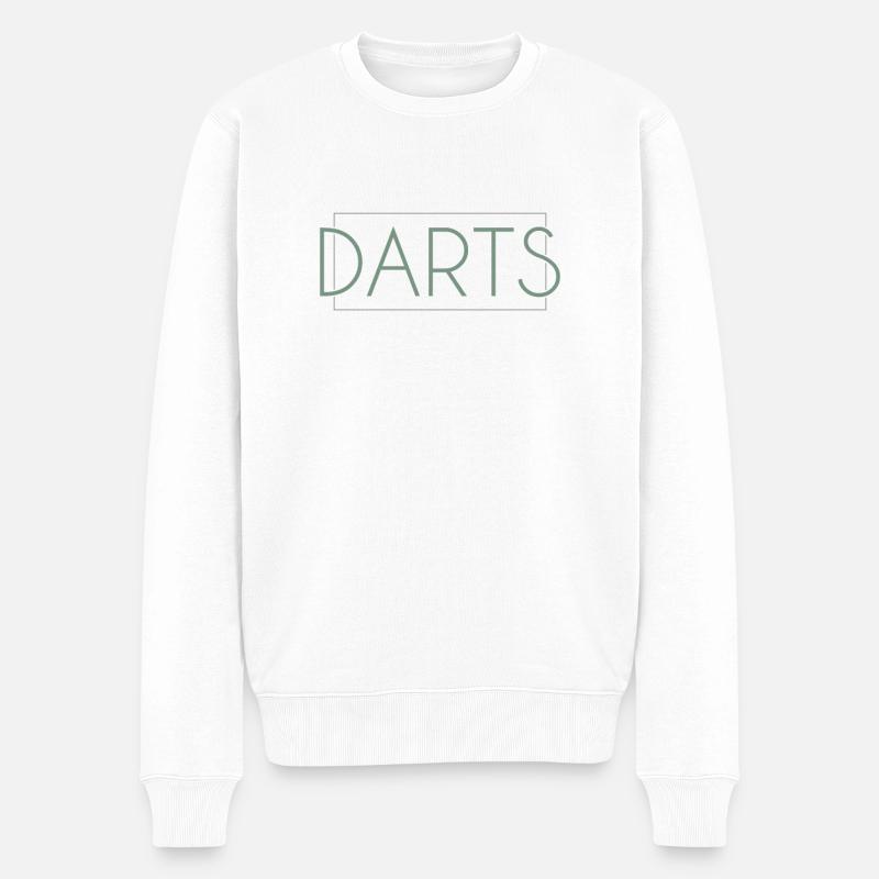 Darts Schriftzug - Männer Premium Bio Pullover - Weiß
