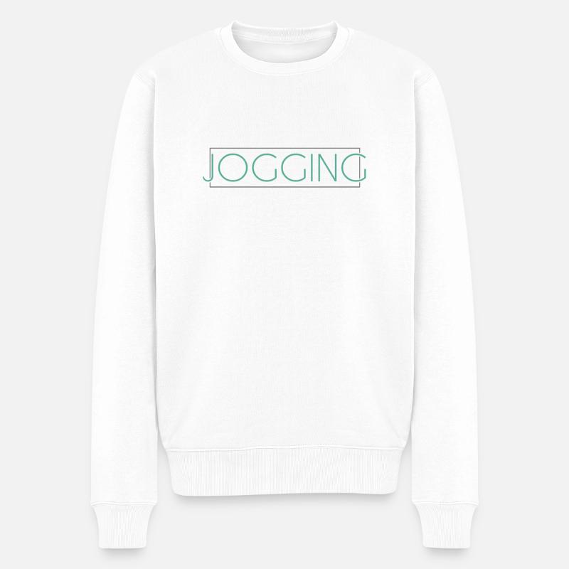 Jogging Jogging lettrage - Pull Premium bio Homme - blanc