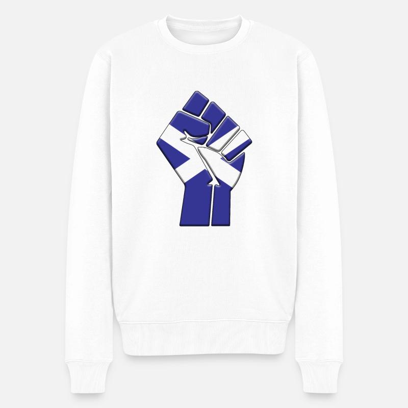 Ecosse Royaume-Uni Drapeau Pays écossais - Pull Premium bio Homme - blanc