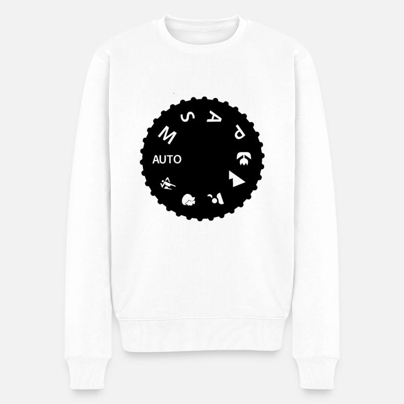 Photograph - Männer Premium Bio Pullover - Weiß