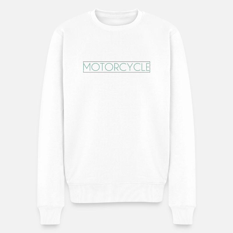 Motorrad Schriftzug - Männer Premium Bio Pullover - Weiß