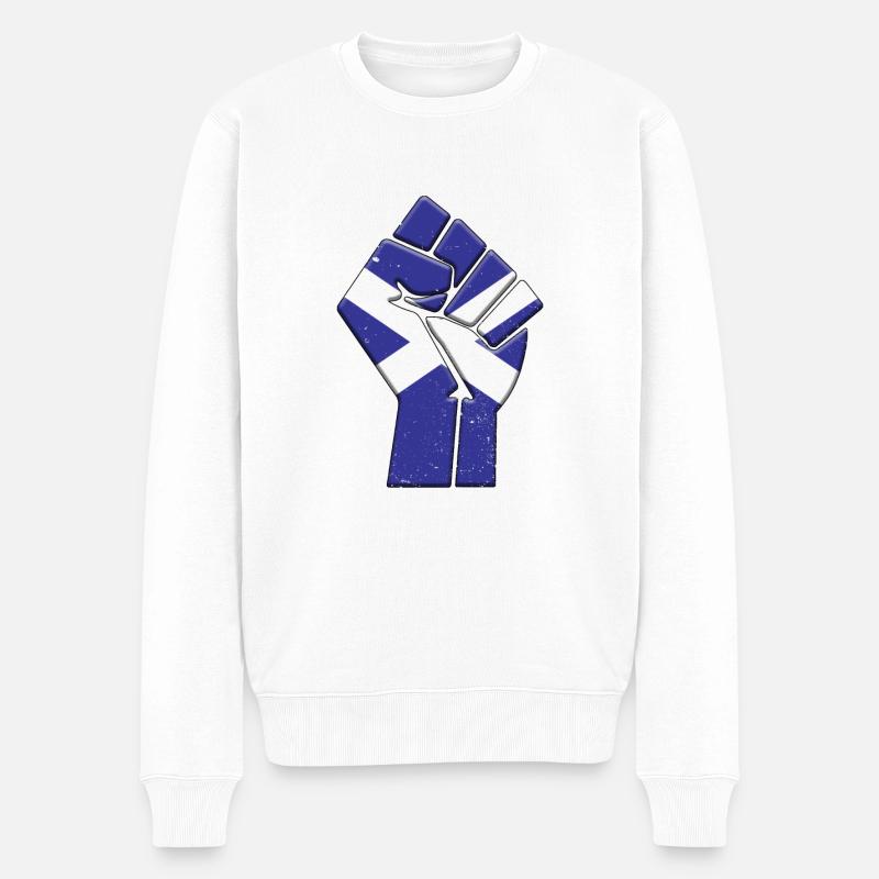 Ecosse Royaume-Uni Drapeau Pays écossais - Pull Premium bio Homme - blanc
