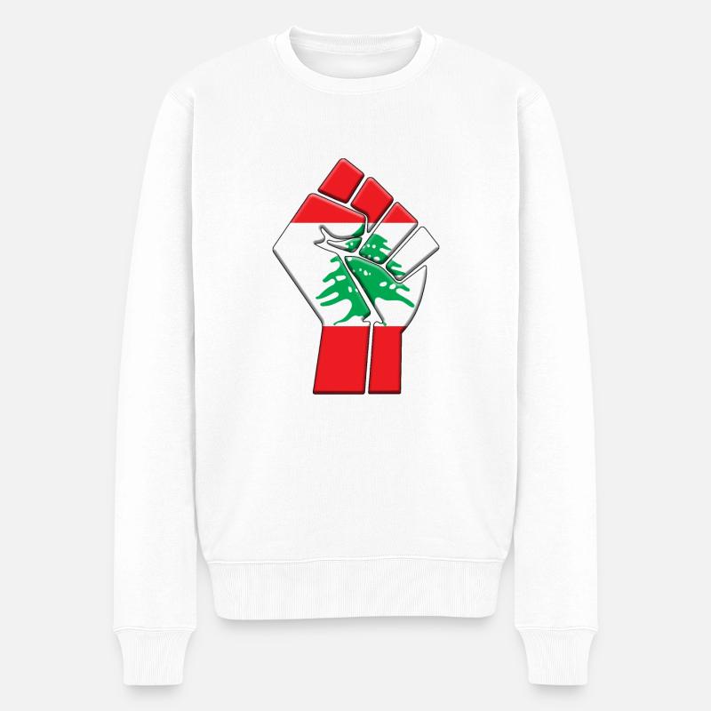 Libanon Flagge Libanon Country Pride Native - Männer Premium Bio Pullover - Weiß