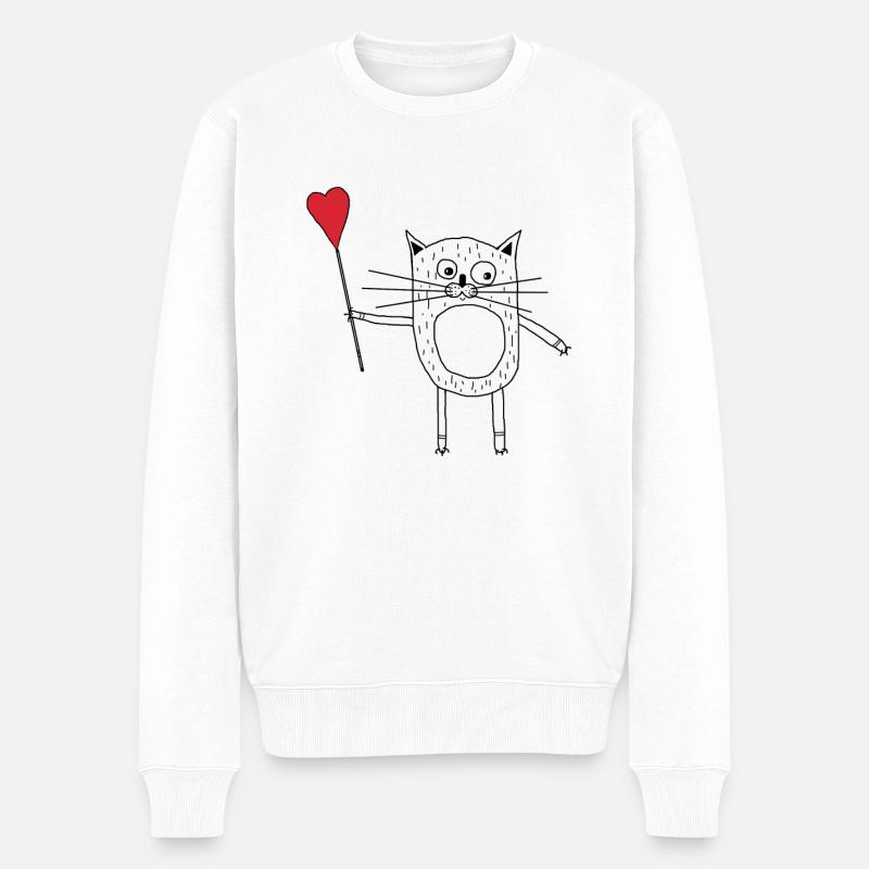 J’aime le chat - Pull Premium bio Homme - blanc