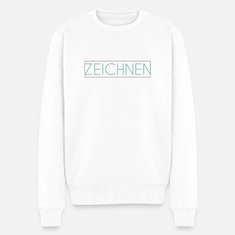 Zeichnen Schriftzug - Männer Premium Bio Pullover - Weiß