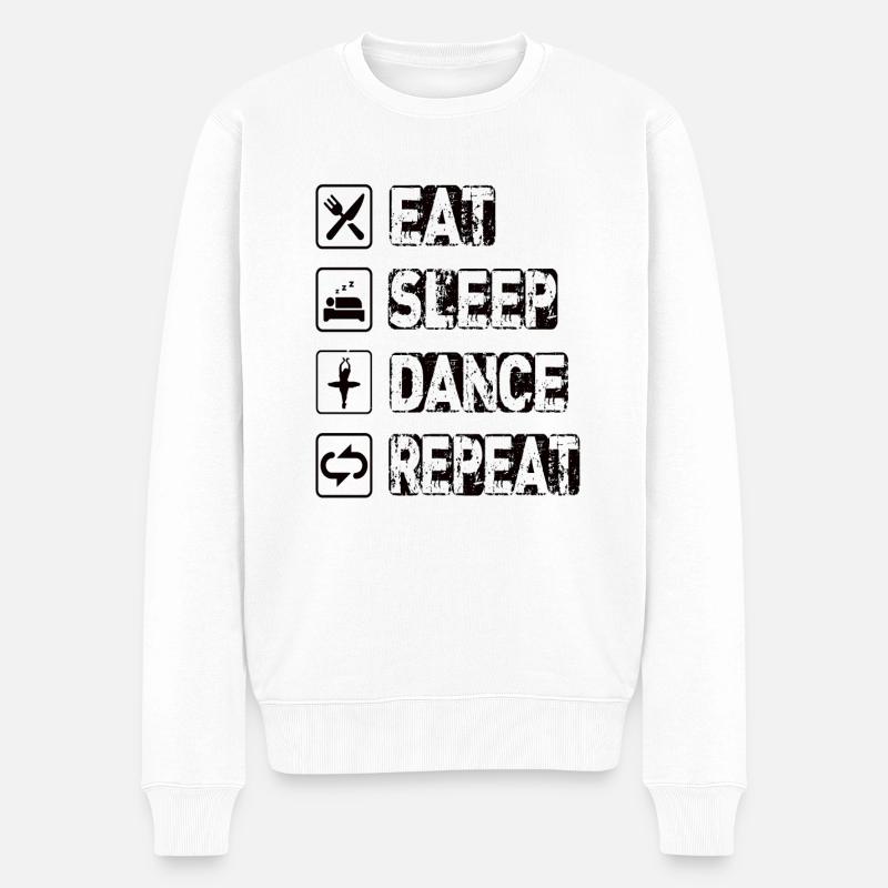 Manger Sommeil Danse Répéter - Pull Premium bio Homme - blanc