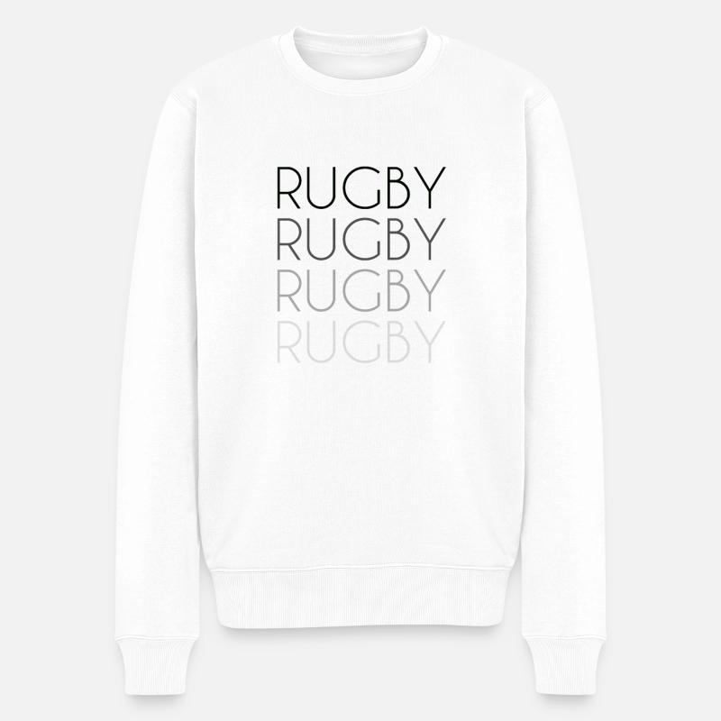 Lettrage rugby - Pull Premium bio Homme - blanc