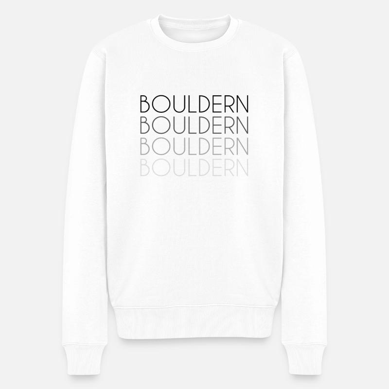 Escalade, bloc, lettrage - Pull Premium bio Homme - blanc