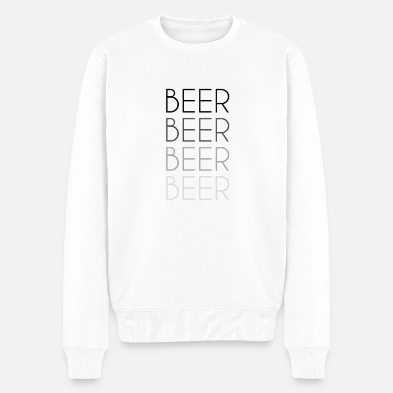 Lettrage de bière - Pull Premium bio Homme - blanc