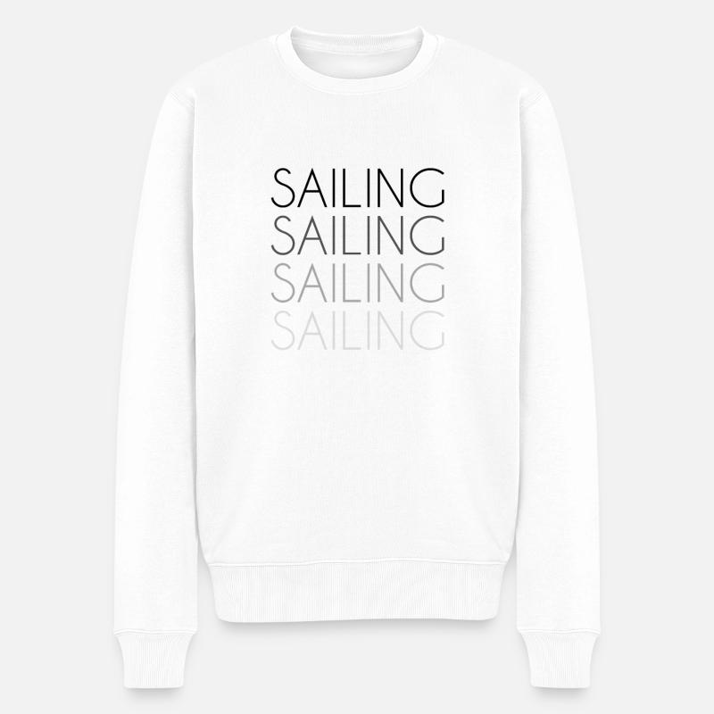 Segeln Schriftzug - Männer Premium Bio Pullover - Weiß