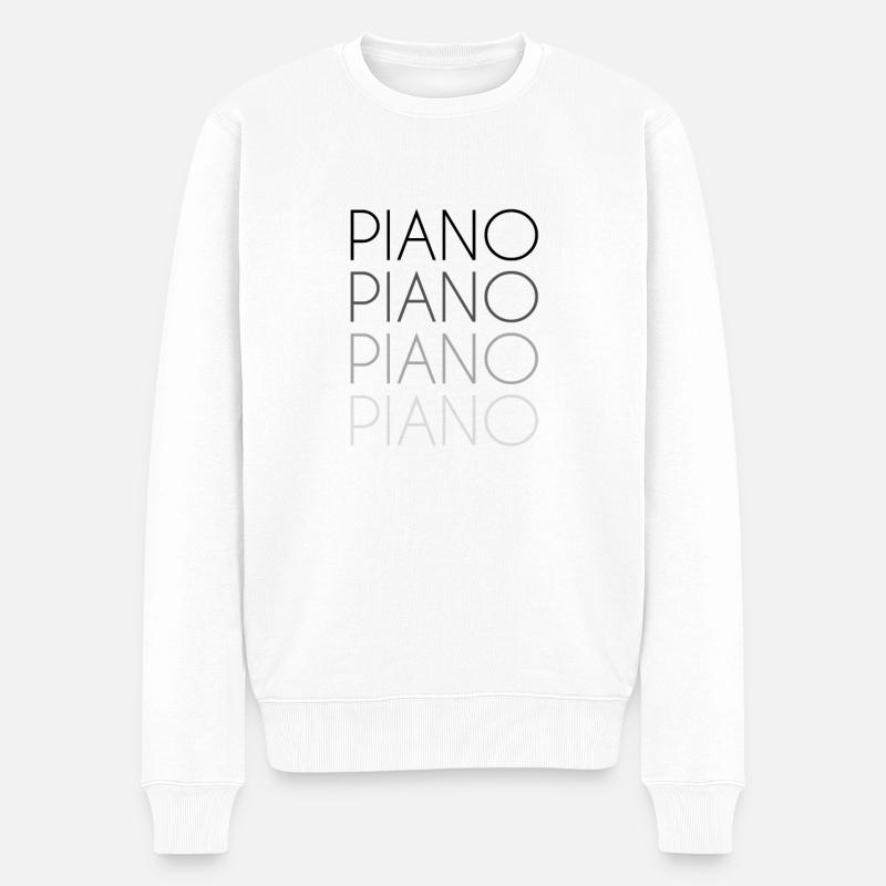 Piano Schriftzug - Männer Premium Bio Pullover - Weiß