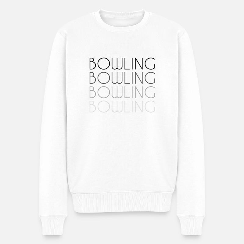 Bowling Schriftzug - Männer Premium Bio Pullover - Weiß