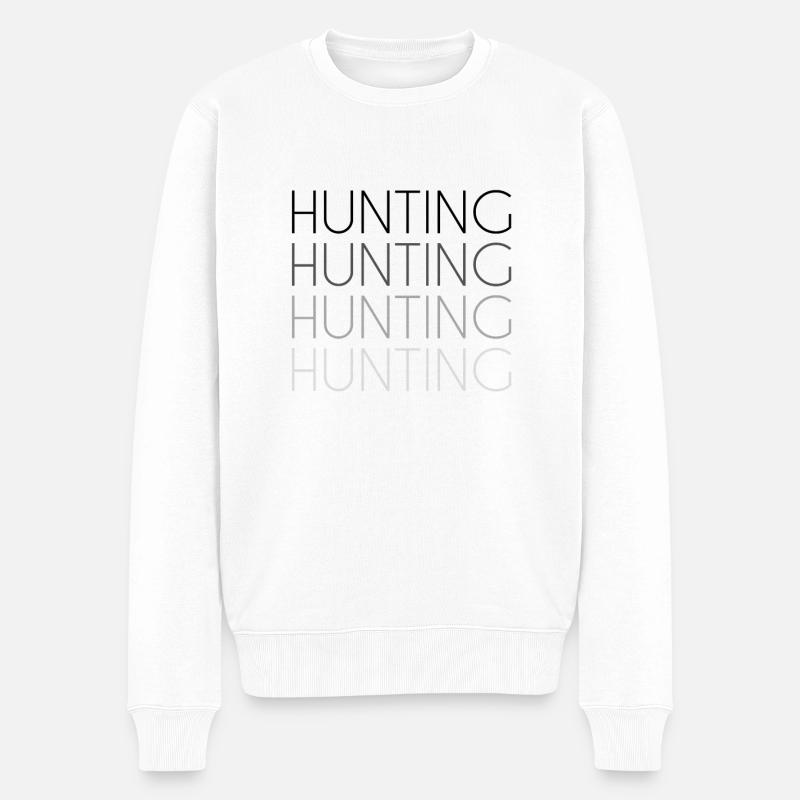Lettrage Hunt - Pull Premium bio Homme - blanc