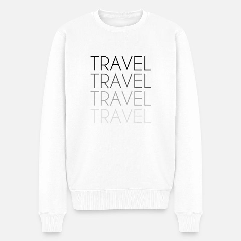 Lettrage de voyage - Pull Premium bio Homme - blanc