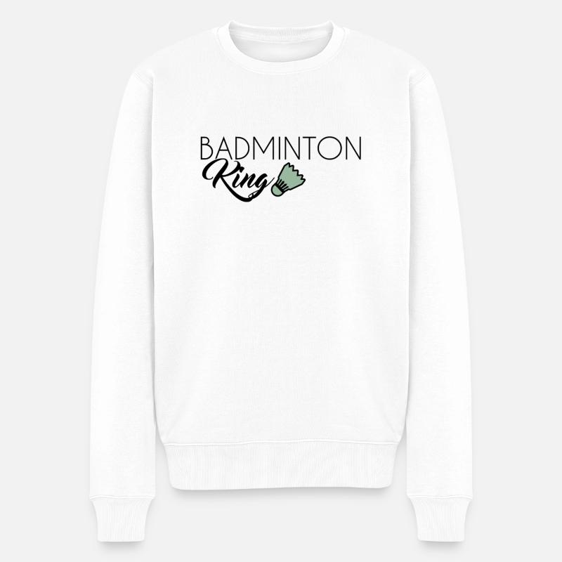 Badminton King - Männer Premium Bio Pullover - Weiß