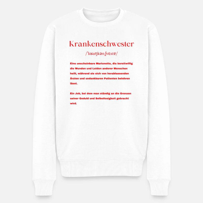 Krankenschwester Definition - Männer Premium Bio Pullover - Weiß