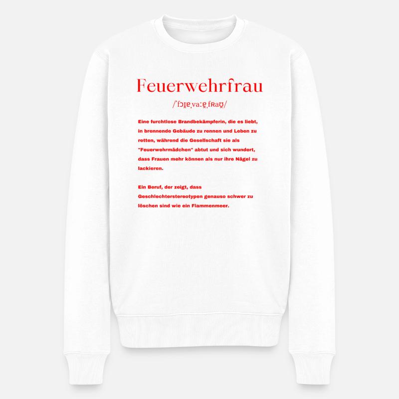 Feuerwehrfrau Definition - Männer Premium Bio Pullover - Weiß
