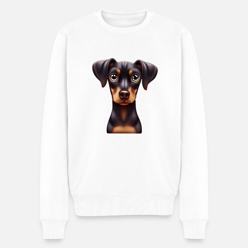 Dobermann Pinscher Treue und Liebe - Männer Premium Bio Pullover - Weiß