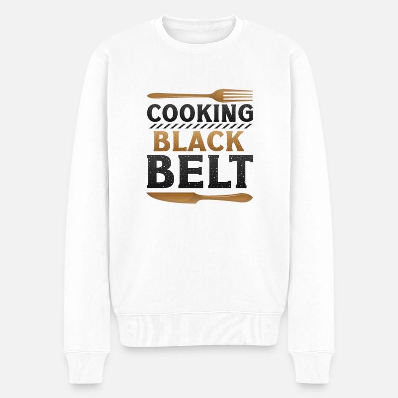 Cuisine, Ceinture noire, Chef - Pull Premium bio Homme - blanc
