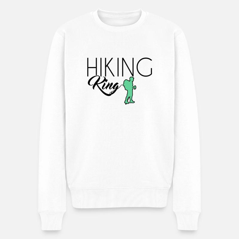 Hiking King - Männer Premium Bio Pullover - Weiß