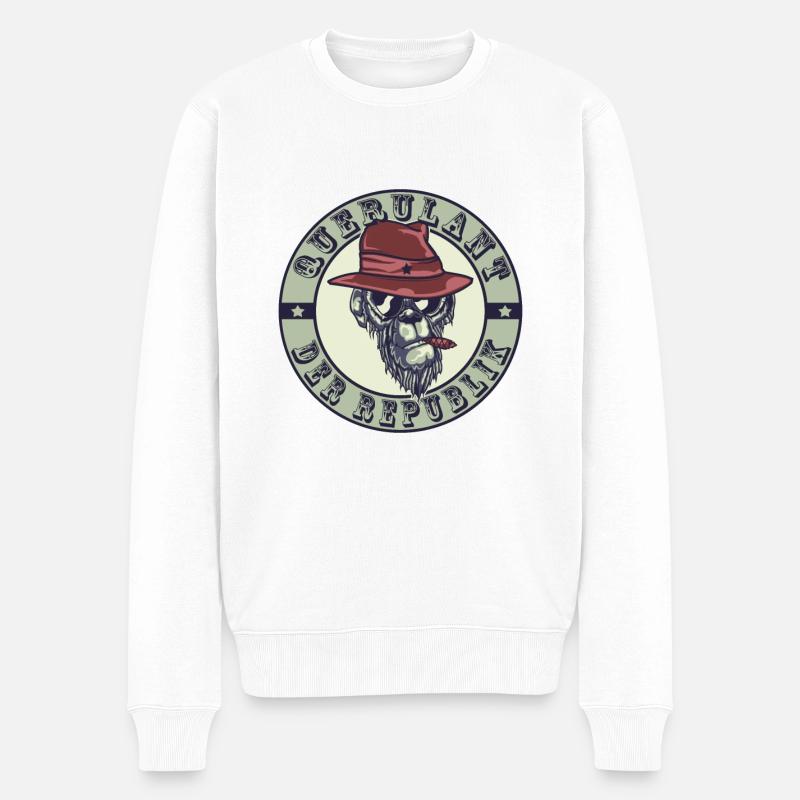 Querulant der Republik Quertreiber Dickkopf - Männer Premium Bio Pullover - Weiß