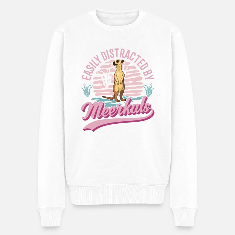 Erdmännchen Geschenk Meerkat - Männer Premium Bio Pullover - Weiß