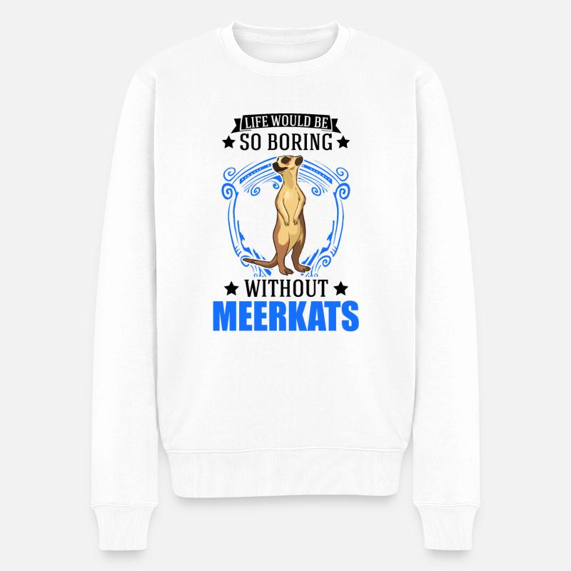 Erdmännchen Geschenk Meerkat - Männer Premium Bio Pullover - Weiß