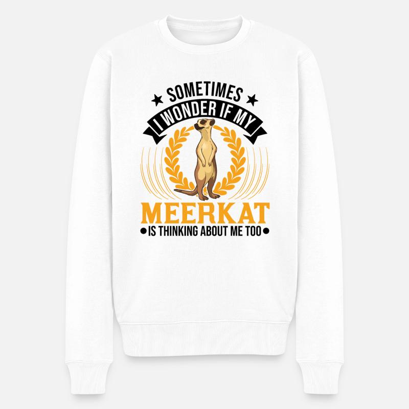 Erdmännchen Surikat Meerkat - Männer Premium Bio Pullover - Weiß
