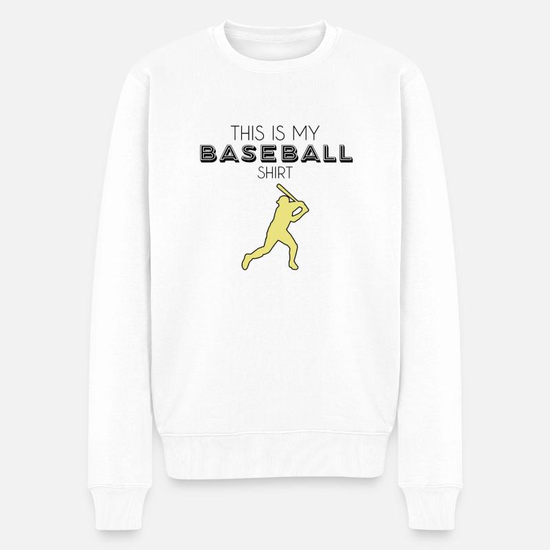 Baseball Shirt - Männer Premium Bio Pullover - Weiß