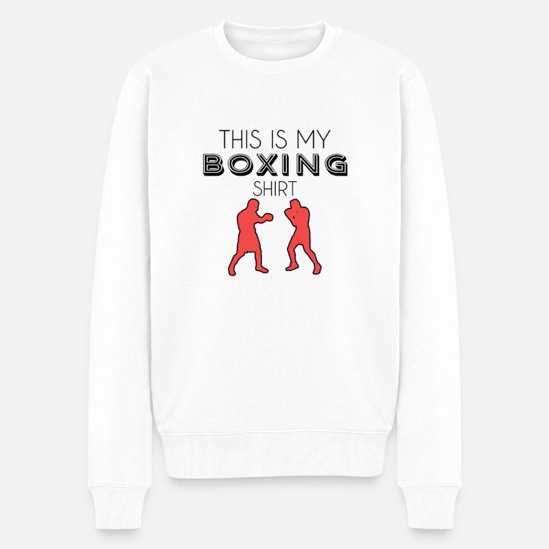 Boxen Shirt - Männer Premium Bio Pullover - Weiß