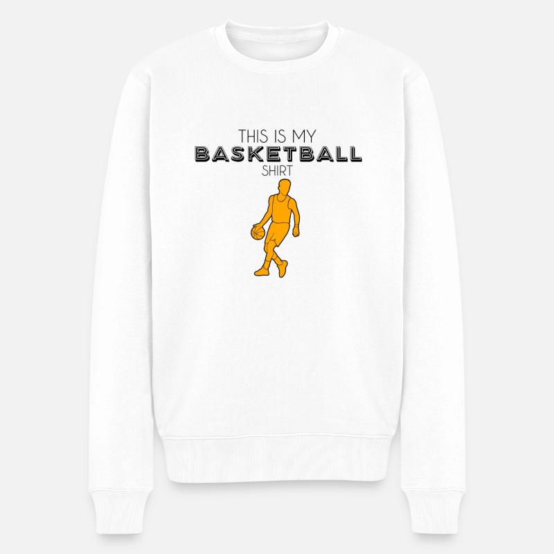 Basketball Shirt - Männer Premium Bio Pullover - Weiß