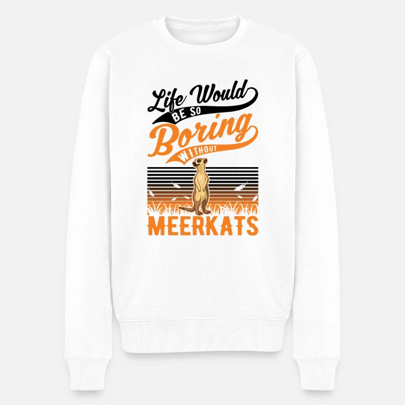 Erdmännchen Geschenk Meerkat - Männer Premium Bio Pullover - Weiß