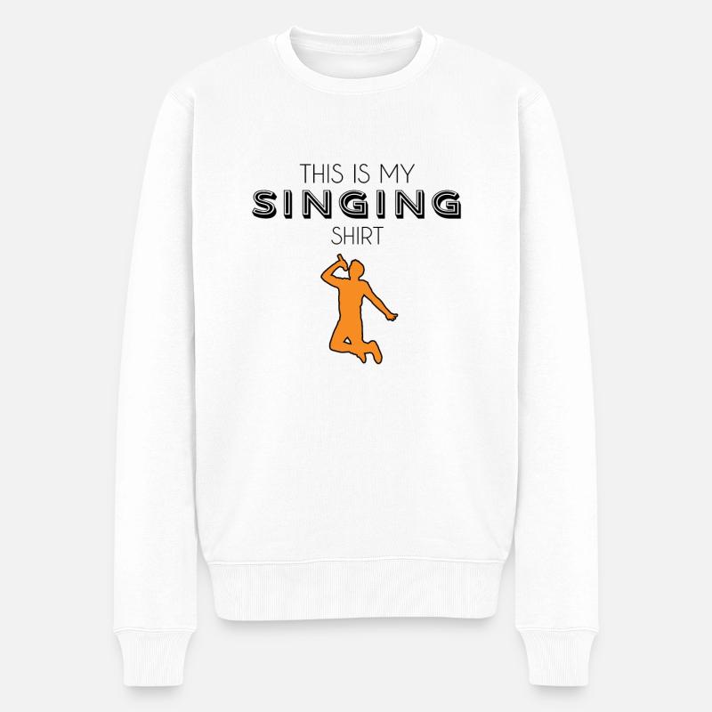 Singen shirt - Männer Premium Bio Pullover - Weiß