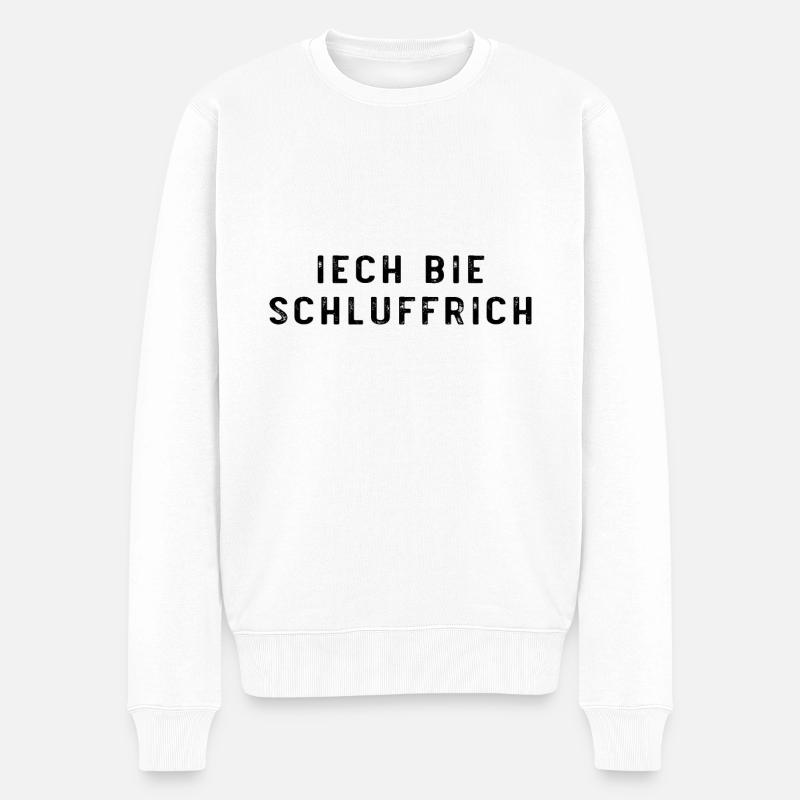 Schläfrig Erzgebirge Dialekt - Männer Premium Bio Pullover - Weiß