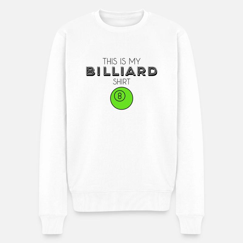 Billiard shirt - Männer Premium Bio Pullover - Weiß