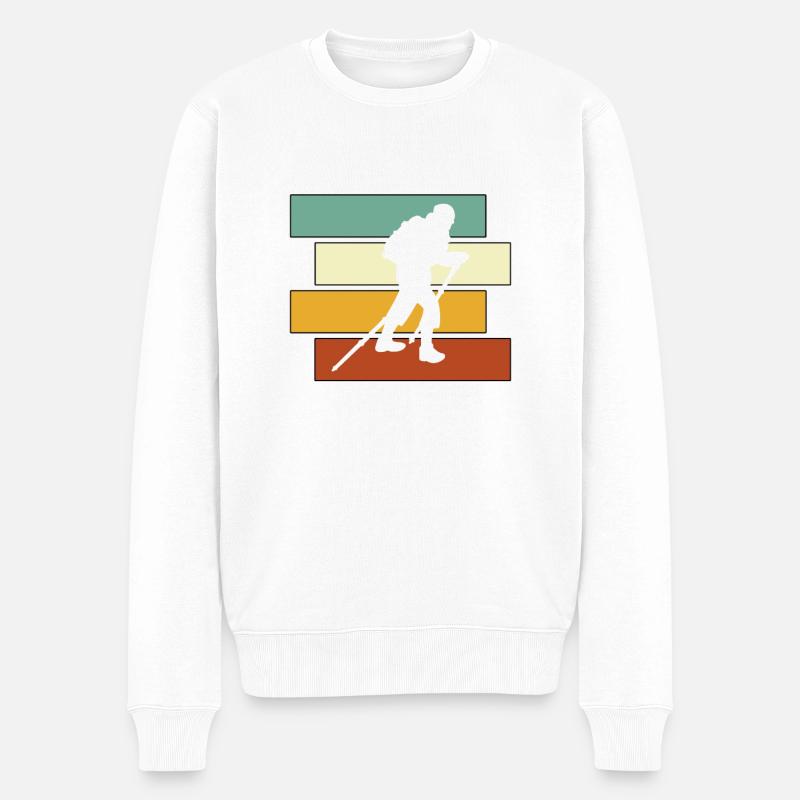 Bergsteigen Retro - Männer Premium Bio Pullover - Weiß